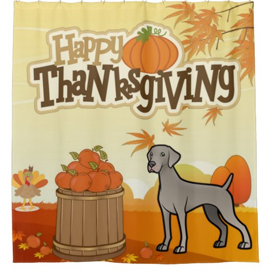Happy Thanksgiving Weimaraner Douchegordijn (Voorkant)