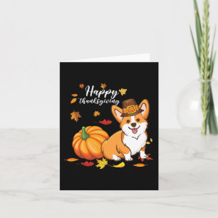 Happy Thanksgiving Welsh Corgi Autumn Herfst Thank Kaart