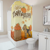 Happy Thanksgiving Welsh Terrier Douchegordijn (In situ)