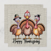 Happy Thanksgiving Wenskaart Feestdagenkaart (Voorkant / Achterkant)