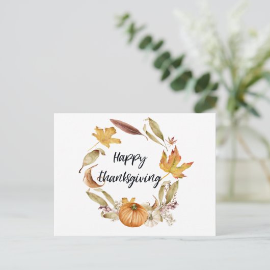 Happy Thanksgiving, Wenskaart in het najaar Briefkaart (Staand voorkant)