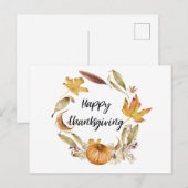 Happy Thanksgiving, Wenskaart in het najaar Briefkaart (Voorkant / Achterkant)