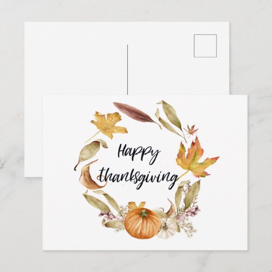 Happy Thanksgiving, Wenskaart in het najaar Briefkaart (Voorkant / Achterkant)