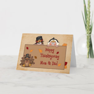 Happy Thanksgiving Wenskaart voor mama en papa Feestdagen Kaart