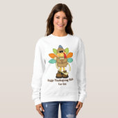 Happy Thanksgiving wenst kalkoen sweatshirt (Voorkant volledig)