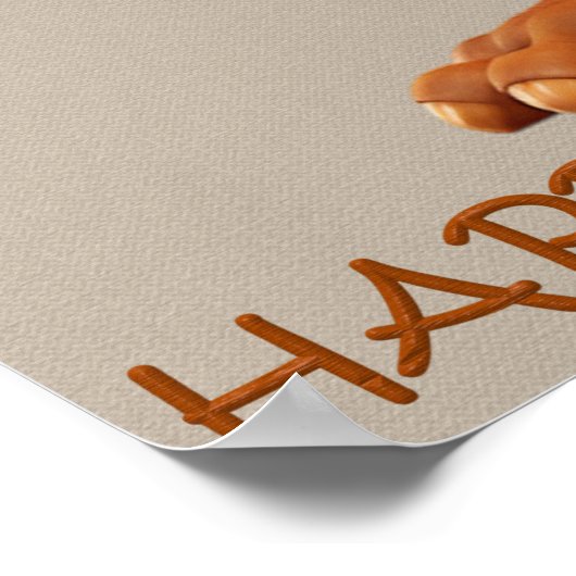 Happy Thanksgiving Western Turkije Poster (Hoek)