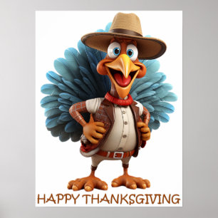 Happy Thanksgiving Western Turkije Poster
