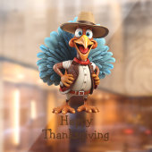 Happy Thanksgiving Western Turkije venster Cling Raamsticker (Vel 2)