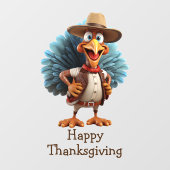 Happy Thanksgiving Western Turkije venster Cling Raamsticker (Vel)