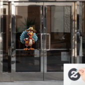 Happy Thanksgiving Western Turkije venster Cling Raamsticker (Kantoordeur)