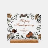 Happy Thanksgiving Westerne Herfst Oogst Bull Skul Acryl Bord (Voorkant)