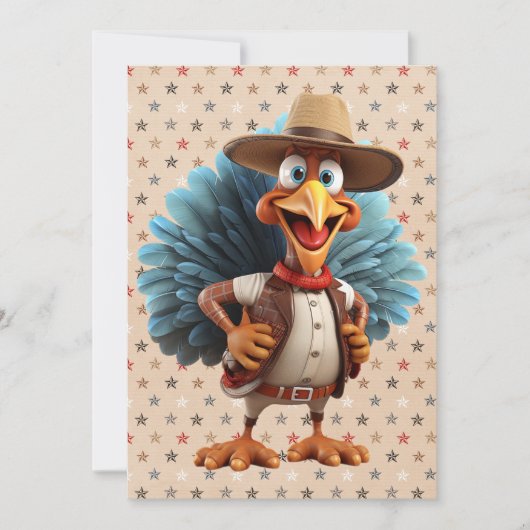 Happy Thanksgiving Westerne Turkije Kaart (Voorkant)