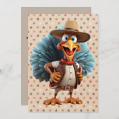 Happy Thanksgiving Westerne Turkije Kaart (Voorkant / Achterkant)