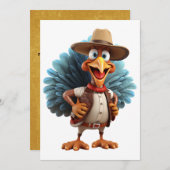 Happy Thanksgiving Westerne Turkije Kaart (Voorkant / Achterkant)