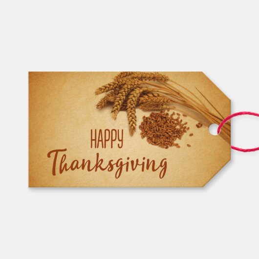  Happy Thanksgiving Wheat Corn Cadeaulabel (Voorkant (Horizontaal))