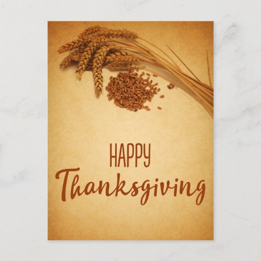 Happy Thanksgiving Wheat Corn Feestdagenkaart (Voorkant)