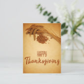 Happy Thanksgiving Wheat Corn Feestdagenkaart (Staand voorkant)