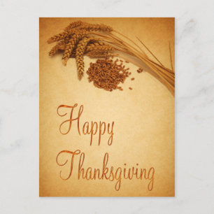 Happy Thanksgiving Wheat Corn Feestdagenkaart