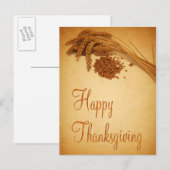  Happy Thanksgiving Wheat Corn Feestdagenkaart (Voorkant / Achterkant)