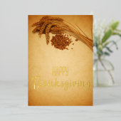  Happy Thanksgiving Wheat Corn Folie Feestdagenkaart (Staand Voorkant)
