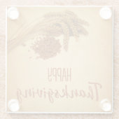  Happy Thanksgiving Wheat Corn Glazen Onderzetter (Achterkant)