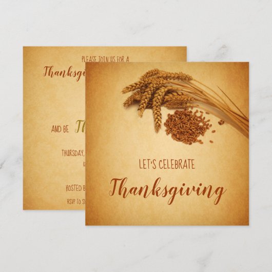 Happy Thanksgiving Wheat Corn Kaart (Voorkant / Achterkant)