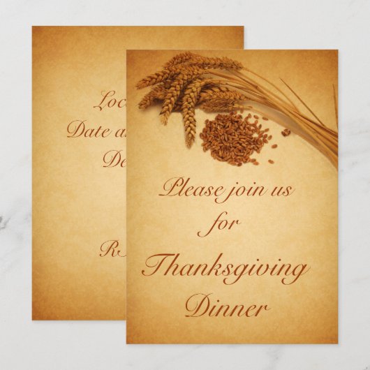  Happy Thanksgiving Wheat Corn Kaart (Voorkant / Achterkant)