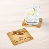 Happy Thanksgiving Wheat Corn Kartonnen Onderzetters (Insitu)