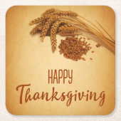 Happy Thanksgiving Wheat Corn Kartonnen Onderzetters (Voorkant)