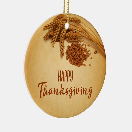  Happy Thanksgiving Wheat Corn Keramisch Ornament (Rechts)