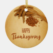  Happy Thanksgiving Wheat Corn Keramisch Ornament (Voorkant)