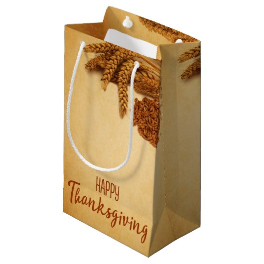  Happy Thanksgiving Wheat Corn Klein Cadeauzakje (Voorkant Gekanteld)