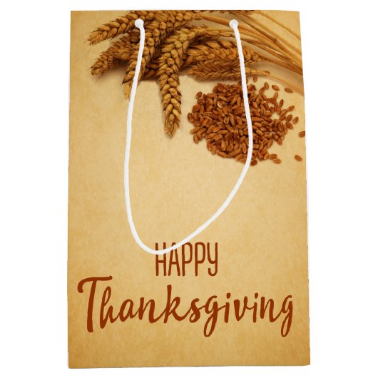  Happy Thanksgiving Wheat Corn Medium Cadeauzakje (Voorkant)