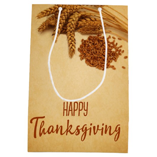  Happy Thanksgiving Wheat Corn Medium Cadeauzakje (Achterkant)