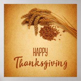  Happy Thanksgiving Wheat Corn Poster