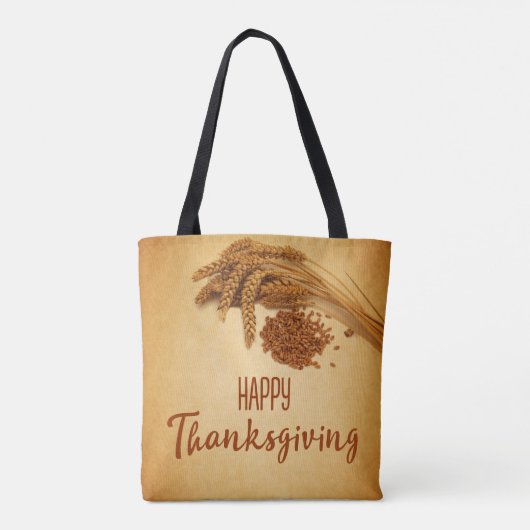  Happy Thanksgiving Wheat Corn Tote Bag (Achterkant)