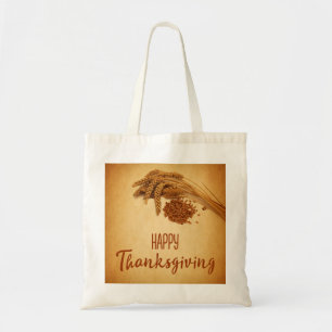 Happy Thanksgiving Wheat Corn Tote Bag
