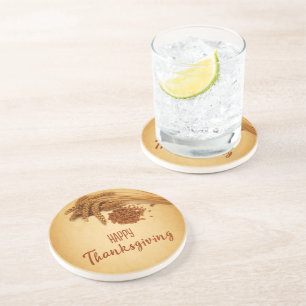 Happy Thanksgiving Wheat Corn Zandsteen Onderzetter