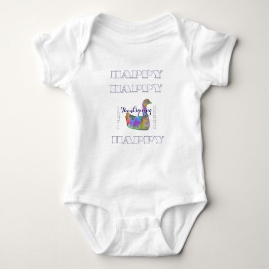 HAPPY Thanksgiving White Romper (Voorkant)