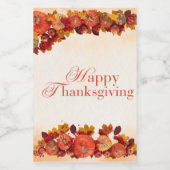 Happy Thanksgiving Wijn Etiket (Enkel label)