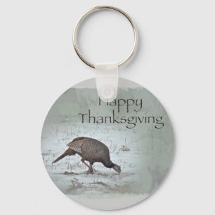 Happy Thanksgiving Wild Turkije Sleutelhanger