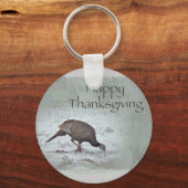 Happy Thanksgiving Wild Turkije Sleutelhanger (Voorkant)