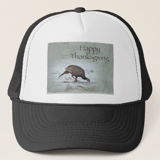 Happy Thanksgiving Wild Turkije Trucker Pet (Voorkant)
