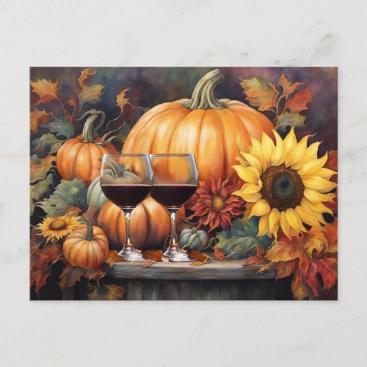 Happy Thanksgiving Wine Country Cute Feestdagenkaart (Voorkant)