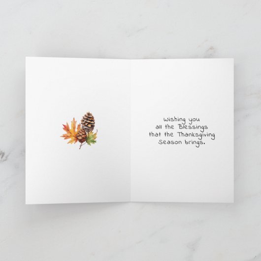 Happy Thanksgiving Wishes Kaart (Binnen)