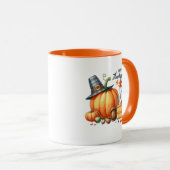 Happy Thanksgiving Wordart Pumpkin Mok (Voorkant rechts)