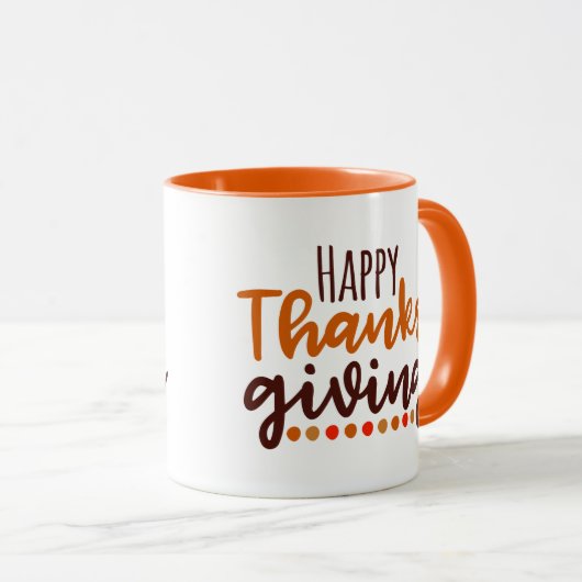 Happy Thanksgiving words Holiday Mok (Voorkant rechts)