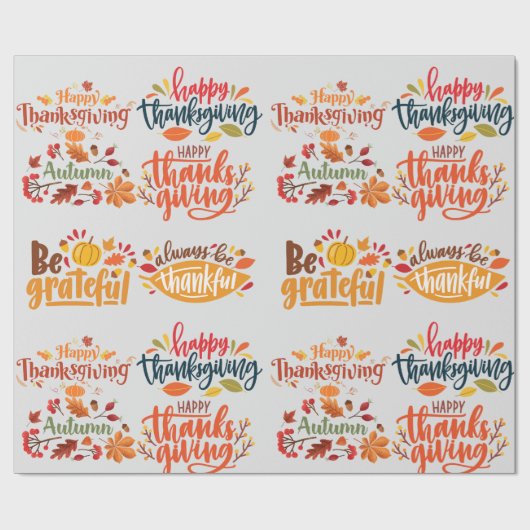 Happy Thanksgiving Wrapping Paper Cadeaupapier (Vlak)