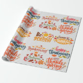 Happy Thanksgiving Wrapping Paper Cadeaupapier (Uitgerold)