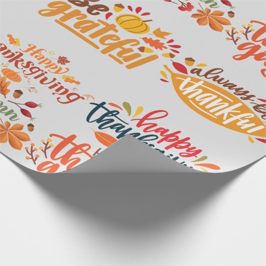 Happy Thanksgiving Wrapping Paper Cadeaupapier (Hoek)